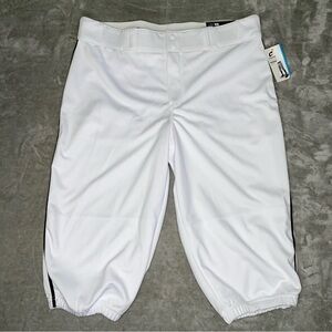 NWT Champro Men's Knicker Baseball Pants White with Black Piping Size XL